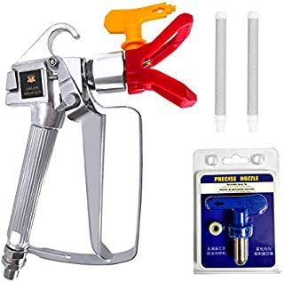 LAIBOREC Airless Spray Gun High Pressure with 2PCS 517 Tips and Nozzle Guard, 2PCS Airless Paint Spray Gun Filter for Graco Wagner Titan Pump Sprayer and Airless Spraying Machine