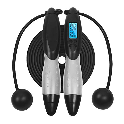 Digital Smart Jump Rope, Number Counting Jump Rope, Fitness Sport Skipping Ropes with Sound Reminder, Backlit Screen, Weight Setting and Calories Counter, Adjustable for Adult and Children