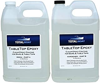 TotalBoat Epoxy Resin Crystal Clear - 2 Gallon Epoxy Resin & Hardener Kit for Bar Tops, Table Tops & Countertops | Pro Epoxy Coating for Wood, Concrete, Art