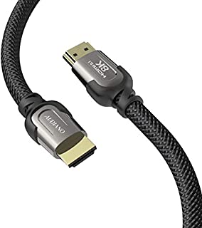 8K HDMI Cable 10ft, AUDIANO HDMI 2.1 48Gbps High Speed Nylon Braided HDMI Cord with eARC HDR10 4:4:4, 4K HDMI Cable Compatible with Apple Fire LG/Samsung QLED TV PS4/5 Switch Xbox/Blu-ray/Projector