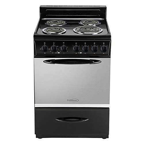 Premium 4 Elements Free Standing Electric Range 24'' 2.9 Cu Ft, Black