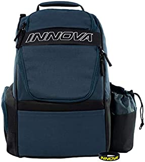 Innova Adventure Pack Backpack Disc Golf Bag  Holds 25 Discs  Lightweight  Includes Innova Limited Edition Stars Mini Marker (Navy/Black)