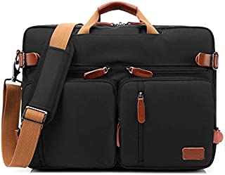 CoolBELL Convertible Backpack Messenger Bag Shoulder Bag Laptop Case Handbag Business Briefcase Multi-Functional Travel Rucksack Fits 17.3 Inch Laptop for Men/Women (Black)