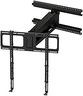 MantelMount MM340 Above Fireplace Pull Down TV Mount - with Patented auto-straightening, auto-stabilization, 2 Gas Pistons, Adjustable Motion Stops, Wire tabs & Safety Pull-Down Handles