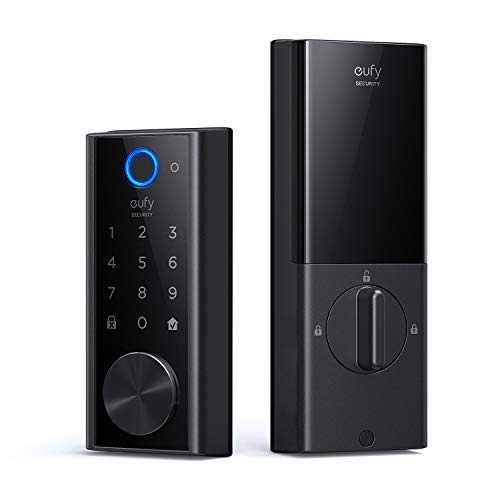 eufy Security Smart Touch, Fingerprint Scanner, Keyless Entry Door Lock, Bluetooth Electronic Deadbolt, Touchscreen Keypad, BHMA Certified, IP65 Weatherproofing, Wi-Fi Not Supported, Black