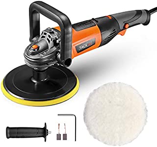 Polisher, TACKLIFE 7-inch Buffer Polisher, 6 Variable Speeds from 1500~3500 RPM, D-Handle, Wool disc, Ideal for Car Polishing, Furniture/Wood Polishing, Paint/Rust Removal - PPGJ05A