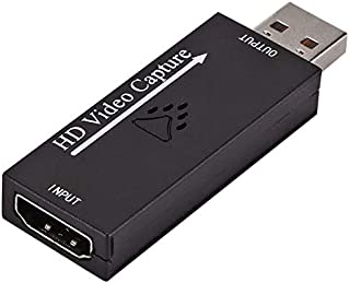 Video Capture Card HDMI to USB High Definition 1080p 30fps Capture Device Record via DSLR Camcorder Action Cam for Gaming, Live Streaming, Teaching, Live Broadcasting, Compatible with VLC/OBS/Amcap