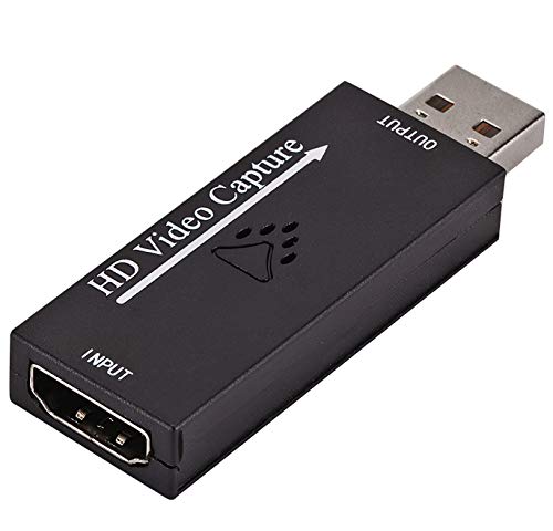 Video Capture Card HDMI to USB High Definition 1080p 30fps Capture Device Record via DSLR Camcorder Action Cam for Gaming, Live Streaming, Teaching, Live Broadcasting, Compatible with VLC/OBS/Amcap