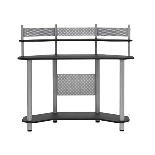 Calico Designs Study Corner Desk, Silver with Black