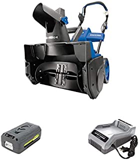 Snow Joe iON18SB 40-Volt iONMAX Cordless Brushless Single Stage Snowblower Kit | 18-Inch | W/ 4.0-Ah Battery and Charger