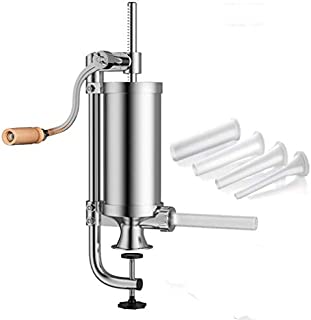 Meao Sausage Filler Stuffer Home Made Machine - Stainless Steel Vertical Sausage Maker with Suction Base and Manual Crank for Household Use or Commercial - Capacity 2.5 LBS #1