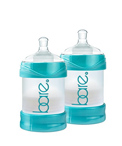 Bittylab Bare Air-Free Feeding Baby Bottles, Anti-Reflux, Reduces Colic, Gas and GERD, Improves Newborn Breastfeeding Latch, 4oz, Clinically Proven