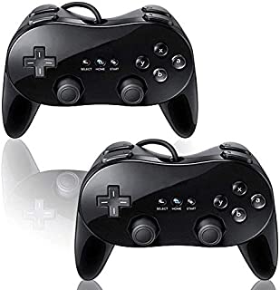 Beastron New Classic Pro Controller Console Gampad/Joypad for Nintendo Wii WiiU Black 2 Pack (ZG-WC2)