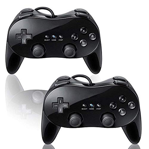 Beastron New Classic Pro Controller Console Gampad/Joypad for Nintendo Wii WiiU Black 2 Pack (ZG-WC2)