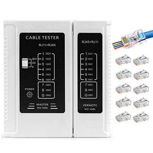 RJ45 Cable Tester Network Cable Tester Ethernet Wire Test Tool for LAN Phone RJ45 RJ11 RJ12 Cat5 Cat5e Cat6 Cat6a Cat7 UTP/Shield Cable