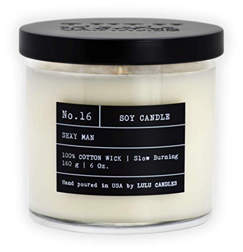 Lulu Candles | Sexy Man (Smells Like Fresh Men's Cologne) | Luxury Scented Soy Candles | Hand Poured in The USA | Highly Scented & Long Lasting | Small - 6 Oz.