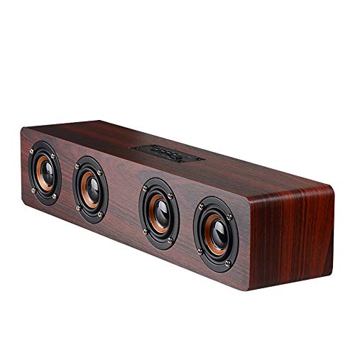 Marivon Bookshelf Speakers Hi-Fi Wooden Wireless Bluetooth Speaker Retro Audio Aux Support Home Computer Mobile TV Classical Stereo FM TF Card Desktop Self Decoration