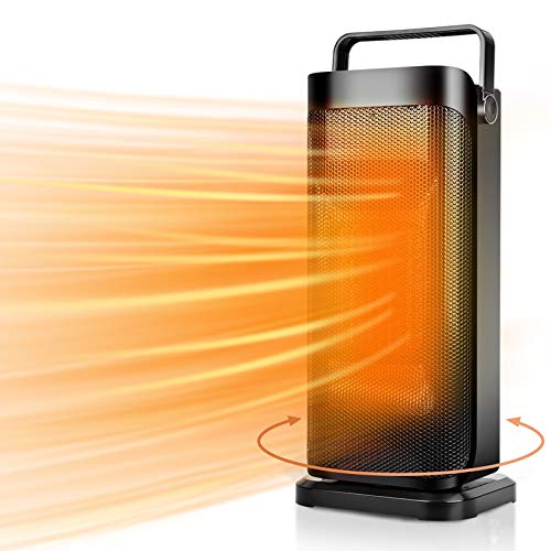 Electric Space Heater - 1500W Portable Ceramic Heater for Indoor UseFloor Heater for Home,Oscillating Tower Heater with Thermostat, SafeFast Heating, Tip-over & Overheat Protection, Quiet, Ideal for Personal, Office, Bedroom, Bathroom, Home