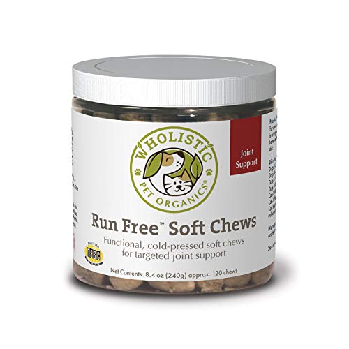 Wholistic Pet Organics Run Free: Hip and Joint Soft Chews - Glucosamine MSM Chondroitin - 2g, 120 Ct