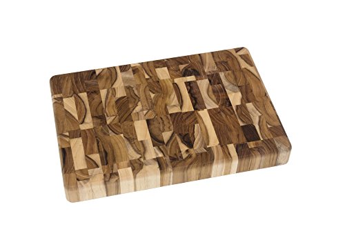 Lipper International Teak Wood End Grain Kitchen Chopping Block and Cutting Board, Small, 12