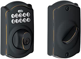 Schlage 09723009827 BE365VCAM716 Camelot Keypad Deadbolt, Aged Bronze