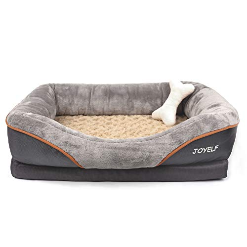 JOYELF Memory Foam Dog Bed Small Orthopedic Dog Bed & Sofa with Removable Washable Cover and Squeaker Toy as Gift