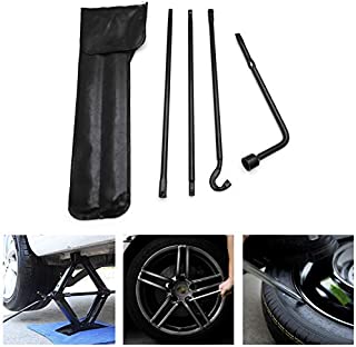 HTTMT- Tire Replacement Repair Jack Spare Lug Wrench Tire Tool Kit w/Bag Compatible with 05-13 Toyota Tacoma [P/N: ET-CAR-TIRE002-BK]