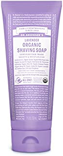 Dr. Bronner's - Organic Shaving Soap (7 Ounce) - Certified Organic, Sugar and Shikakai Powder, Soothes and Moisturizes for Close Comfortable Shave, Use on Face, Underarms and Legs (Lavender)