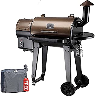 Z GRILLS ZPG-450A 2020 Upgrade Wood Pellet Grill & Smoker 6 in 1 BBQ Grill Auto Temperature Control, 450 Sq in Bronze