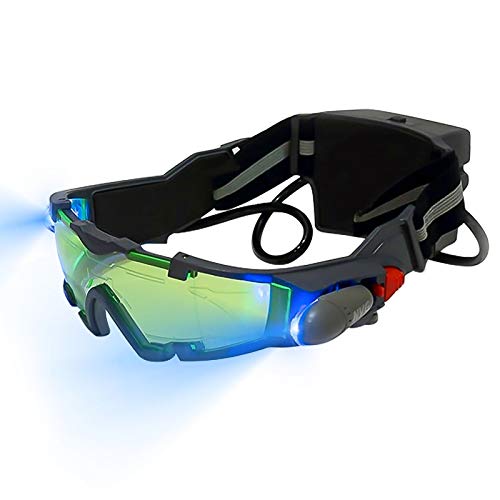 Blingbin Adjustable Night Vision Goggles for Kids with Flip-Out Lights Eye Lens for Racing Hunting Bicycling Skying to Protect Eyes