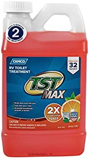 Camco TST Ultra-Concentrate Orange Scent RV Toilet Treatment, Formaldehyde Free, Breaks Down Waste And Tissue, Septic Tank Safe, Treats up to 32 - 40 Gallon Holding Tanks (64 Ounce Bottle) - 41172