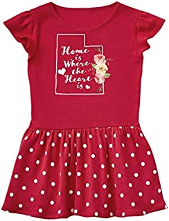 inktastic Utah Home is Where The Toddler Dress 5-6 Red with Polka Dots 39114