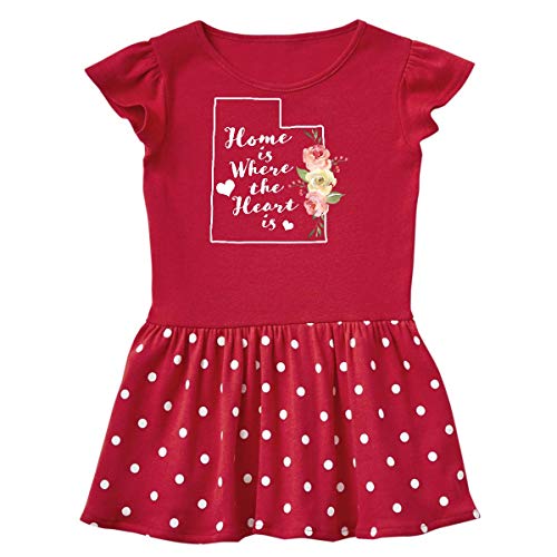 inktastic Utah Home is Where The Toddler Dress 5-6 Red with Polka Dots 39114