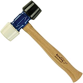 Estwing Rubber Mallet - 24 oz Double-Face Hammer with Soft/Hard Tips & Hickory Wood Handle - DFH24 - DFH-24