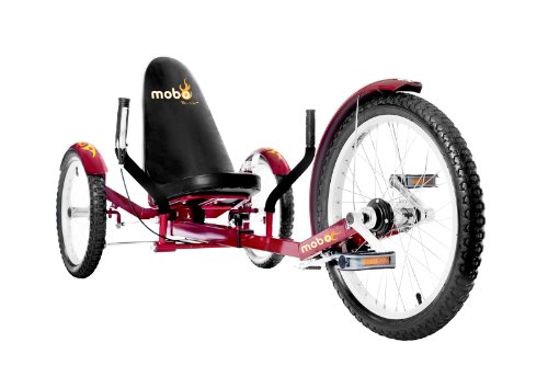 Mobo Cruiser Triton Pro Recumbent Trike. Adult Beach Cruiser Tricycle for Women & Men. Petal 3-Wheel Bike , Red, 28 x 29 x 48 inches (61 extended)