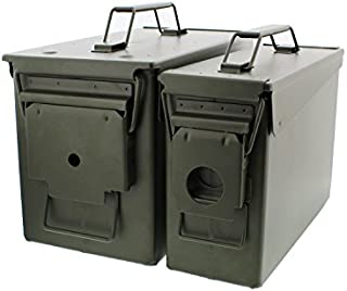 Redneck Convent 30 and 50 Cal Metal Ammo Can 2-Pack  Military Army Solid Steel Holder Box Set for Long-Term Shotgun Rifle Ammo Storage