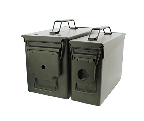 Redneck Convent 30 and 50 Cal Metal Ammo Can 2-Pack  Military Army Solid Steel Holder Box Set for Long-Term Shotgun Rifle Ammo Storage