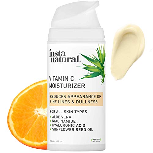 InstaNatural Vitamin C Moisturizer - Anti Aging & Wrinkle Cream - Hyaluronic Acid & Organic Jojoba Oil - Wrinkles, Hyperpigmentation & Dark Spot Corrector for Face - Men & Women - 3.4oz