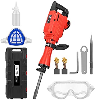 VIVOHOME 2200W 400 RPM Electric Demolition Jack Hammer Heavy Duty Concrete Breaker Drills Kit with Carrying Case Gloves Goggle and Removal tools