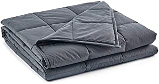 RelaxBlanket Weighted Blanket | 60''x80'',15lbs | for Individual Between 140-170 lbs | Premium Cotton Material with Glass Beads | Dark Grey