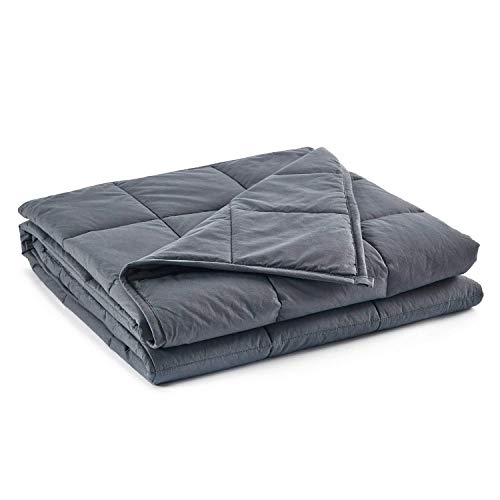 RelaxBlanket Weighted Blanket | 60''x80'',15lbs | for Individual Between 140-170 lbs | Premium Cotton Material with Glass Beads | Dark Grey