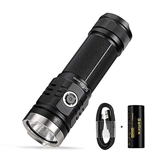 Sofirn SP33 V3 Rechargeable Led Flashlight, High lumen 3500lm Powerful Cree XHP50.2 Torch, 26650 battery and Type-c Cable Inserted