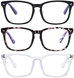 AIMADE Unisex Blue Light Blocking Glasses Blue Filter Computer Glasses (Anti Eye Eyestrain) Gaming Glasses for Women Man (3pc-Leopard-Black-White)