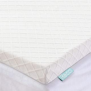 RECCI 3-Inch Mattress Topper Full, Pressure-Reliving Memory Foam Mattress Topper for Back Pain, with 3-Sided Zipper Bamboo Viscose Cover, Removable and Washable CertiPUR-US (Full Size)