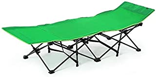 CAMPMAX Folding Camping Cots for Adults Most Comfortable, Extra Wide Portable Sleeping Cot with Pillow and Carry Bag, Great for Camping Outdoor Travel Office Use, Green