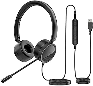 Headset Computer Headset with Microphone Over Ear Headsets PC Headsets with Noise Canceling Suitable for Network Places