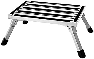 Aluminum Folding Platform Steps RV Step Stool with Anti-Slip Surface & Rubber Feet for Motorhome,Traile, SUV, 440LBS Capacity