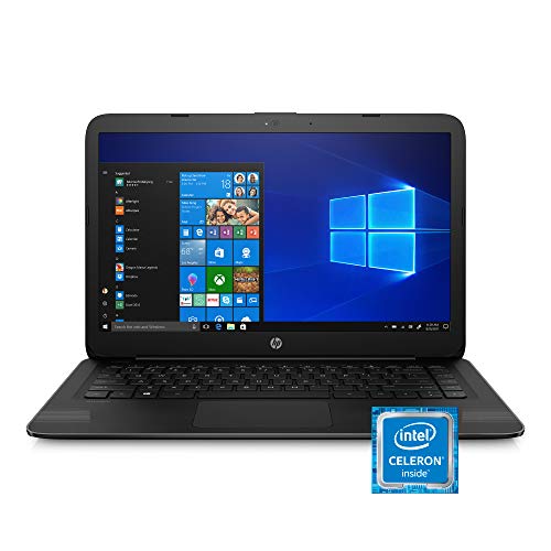 HP Stream 14-Inch Laptop, Intel Celeron N4000, 4 GB RAM, 64 GB eMMC, Windows 10 Home in S Mode (14-cb159nr, Jet Black)