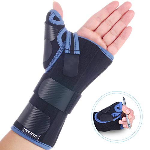 VELPEAU Wrist Brace with Thumb Spica Splint for De Quervain's Tenosynovitis, Carpal Tunnel Pain, Stabilizer for Tendonitis, Arthritis, Sprains & Fracture Forearm Support Cast (Regular, Left Hand -M)