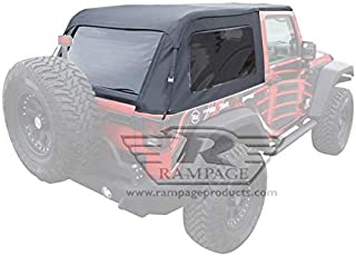 Rampage Products 109935 Frameless Trail Top for 2007-2018 Jeep Wrangler JK 2-Door, Black Diamond Sailcloth w/Tinted Windows